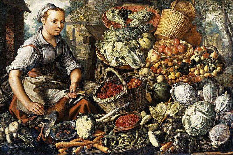 Joachim Beuckelaer Market Woman with Fruit, Vegetables and Poultry Sweden oil painting art